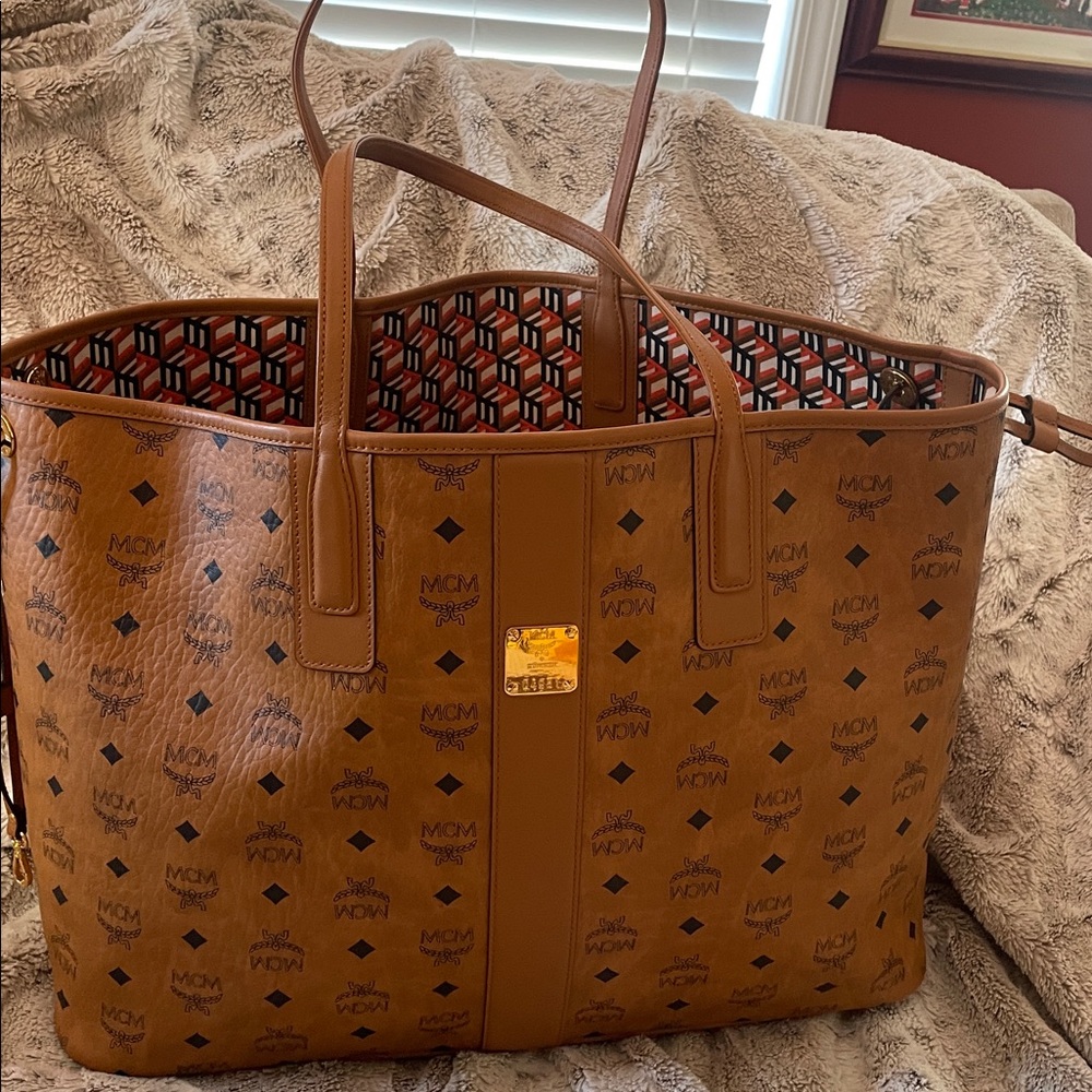 MCM Brown Logo Tote